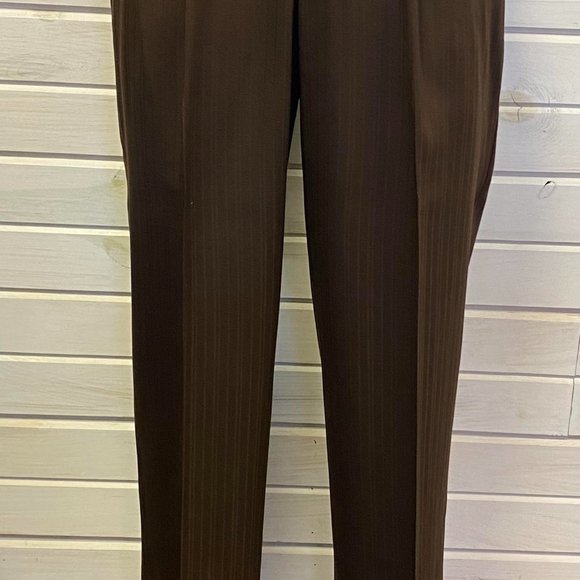 Men's and Boy's Chocolate Brown Formal Wedding Wool Adjustable Waist Pants - Picture 4 of 8